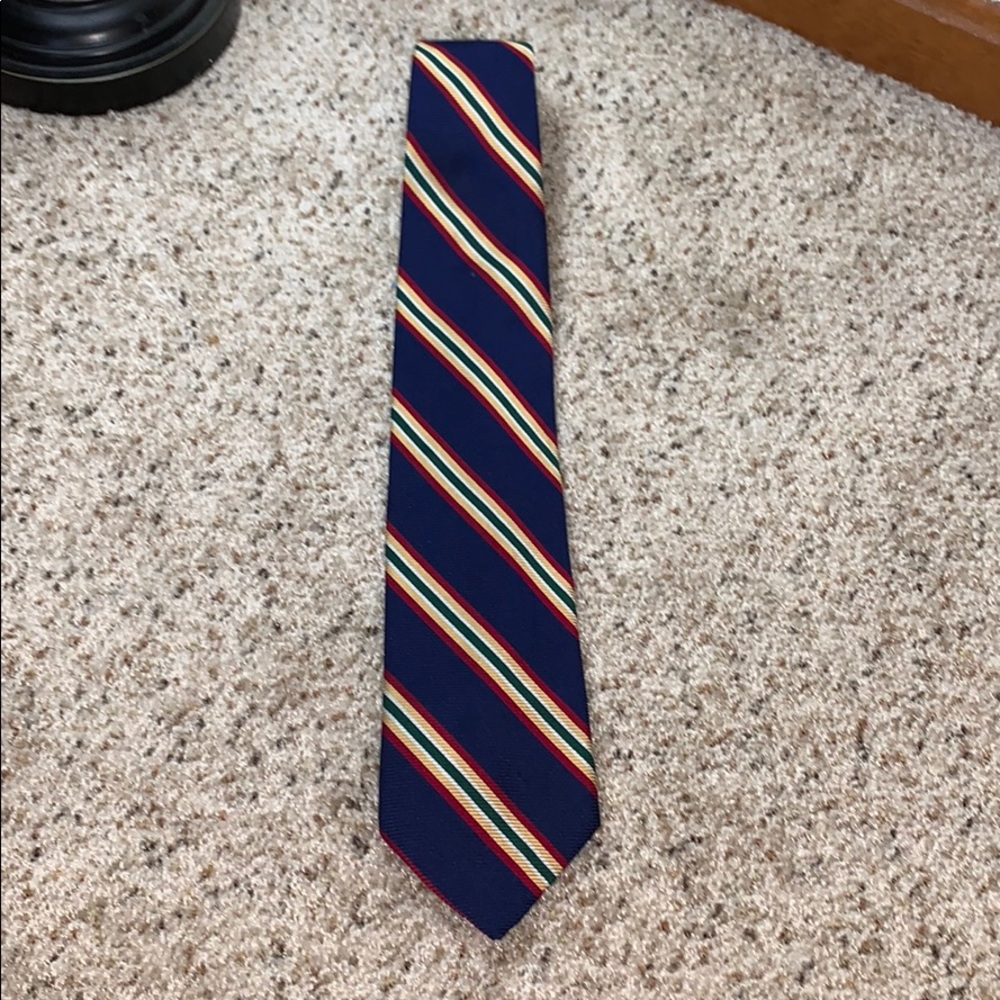 Brooks Brothers Navy Blue Striped Silk Tie